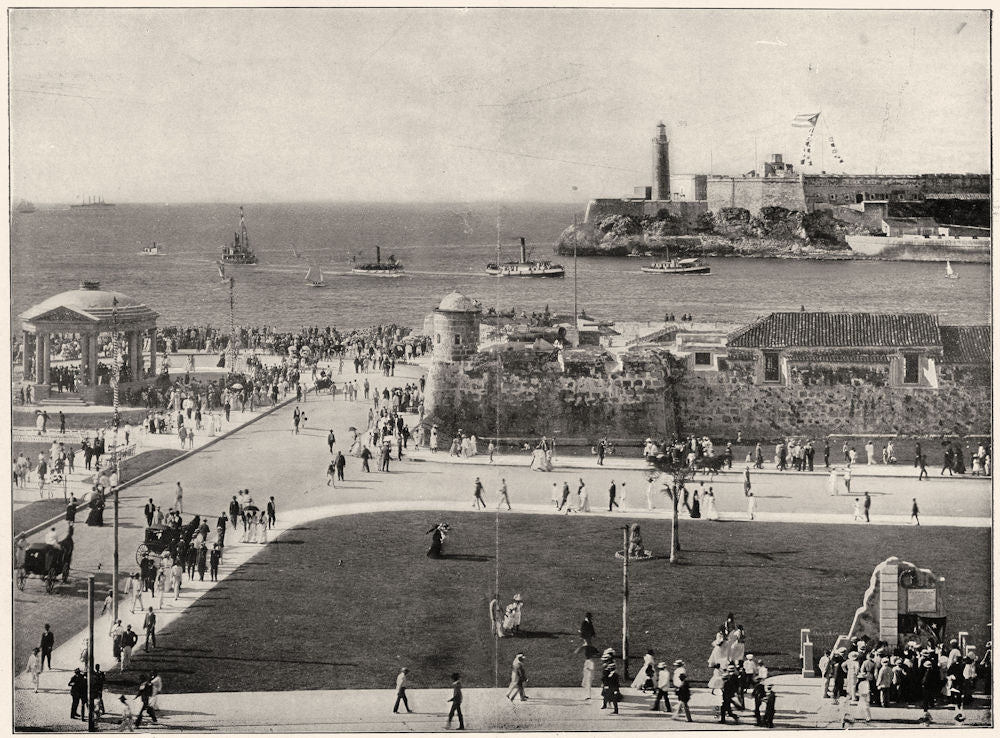 CUBA. Last day of American occupation in Cuba 1907 old antique print picture